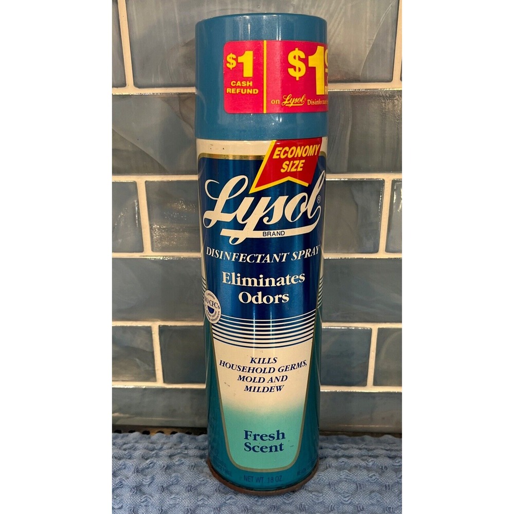 1970s Vintage Lysol Disinfectant Spray Can 18oz Fresh Scent Movie Prop NOS FULL!